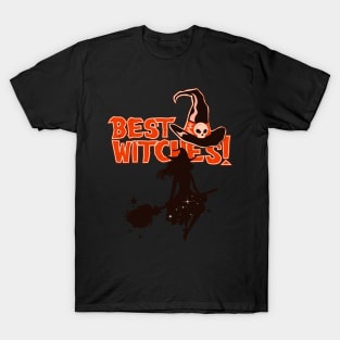 Black & Orange Cute Illustrated Halloween T-Shirt